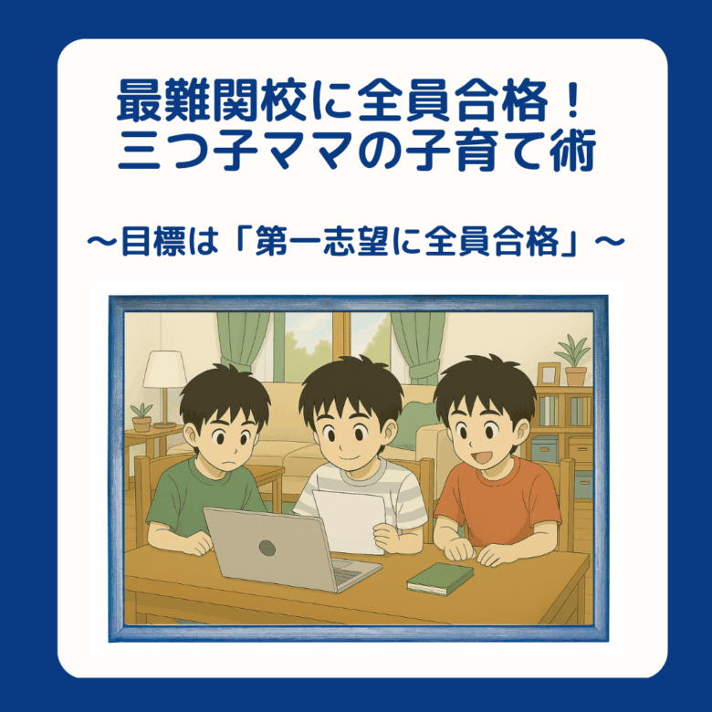 三つ子ママ②最難関校に全員合格！三つ子ママの子育て術 〜目標は「第一志望に全員合格」〜